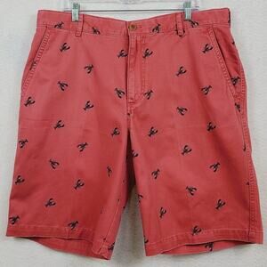 Izod Saltwater Men's Shorts Red w/Lobsters Size 38, EUC
